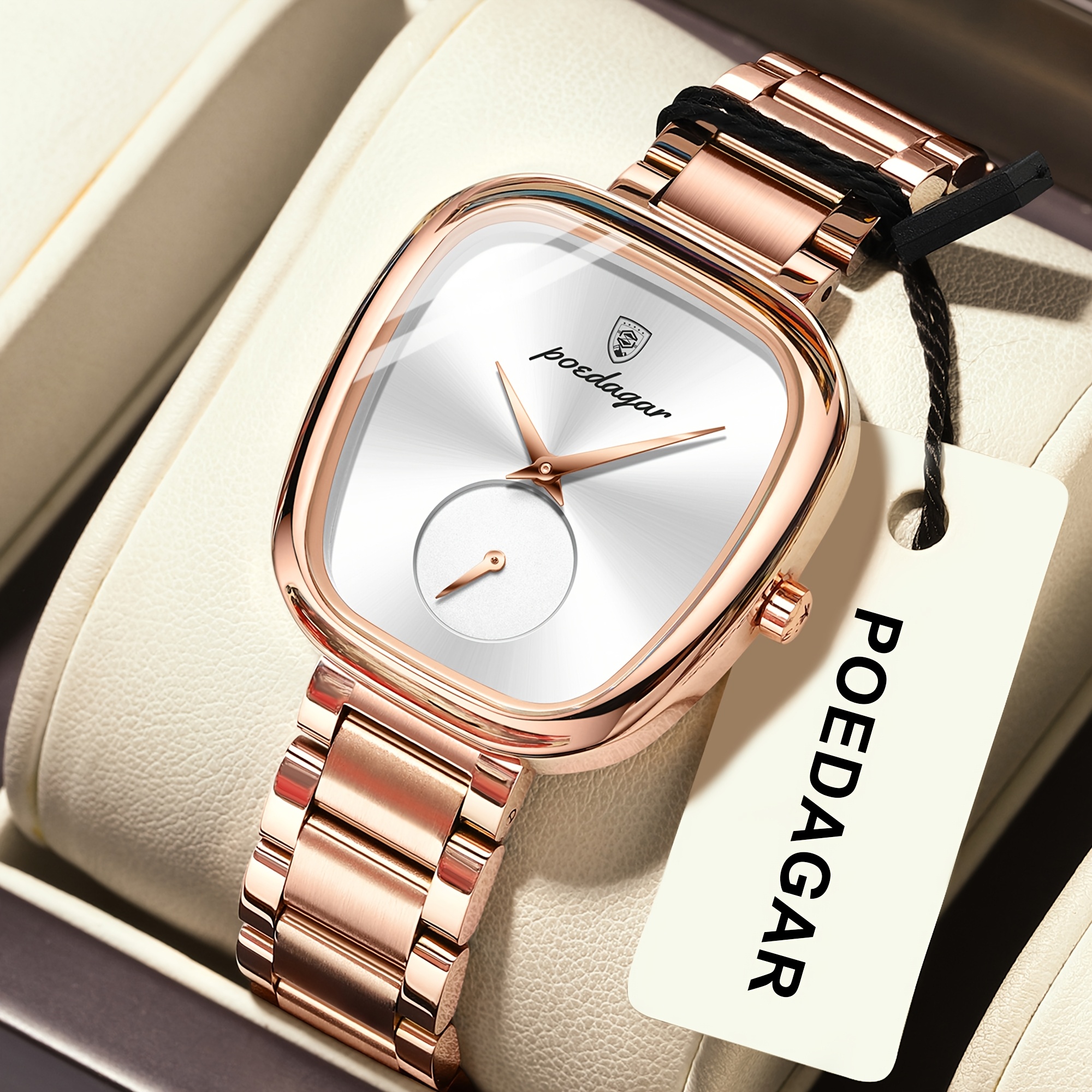 Image of Poedagar Minimalist Women Watch Sub-dial Women Wristwatch Vacation Elegant Quartz Watch For Ladies