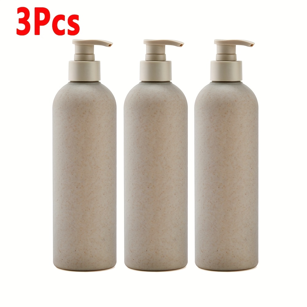 E-shop 1 Set/3 Stück 500ml/16.9oz Biologisch abbaubare Weizenstroh-Flaschen, Leere Plastik-Spenderflaschen, Flüssigkeits-Spenderflaschen,