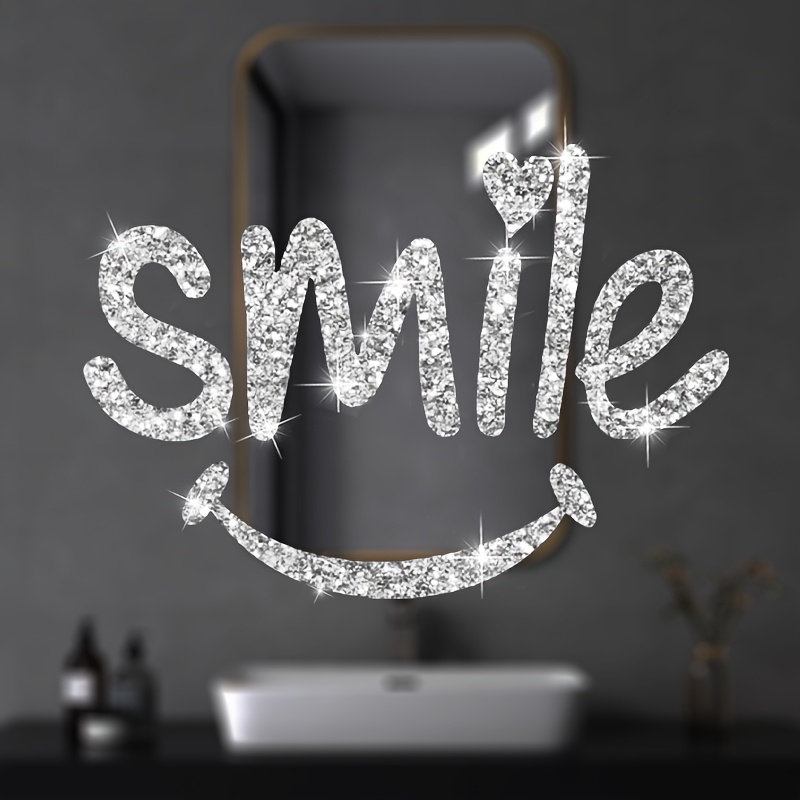 Mirror Sticker, Inspirational Quote Wall Sticker, Sparkling Decal For Home Decoration And Wall Art, Easy To Apply - Waterproof