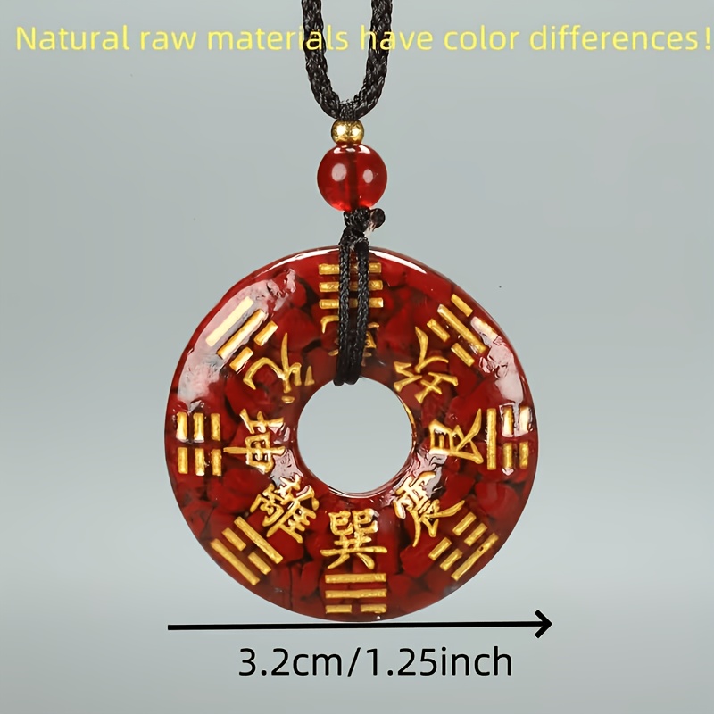 Cinnabar Ore Pendant Necklace, Artistic Design
