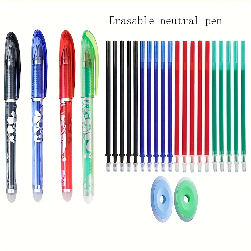 26pcs Erasable Gel Pens, Multi-Color Dry Erase Gel Pens, Heat-Erasable Water-Based Gel Pens
