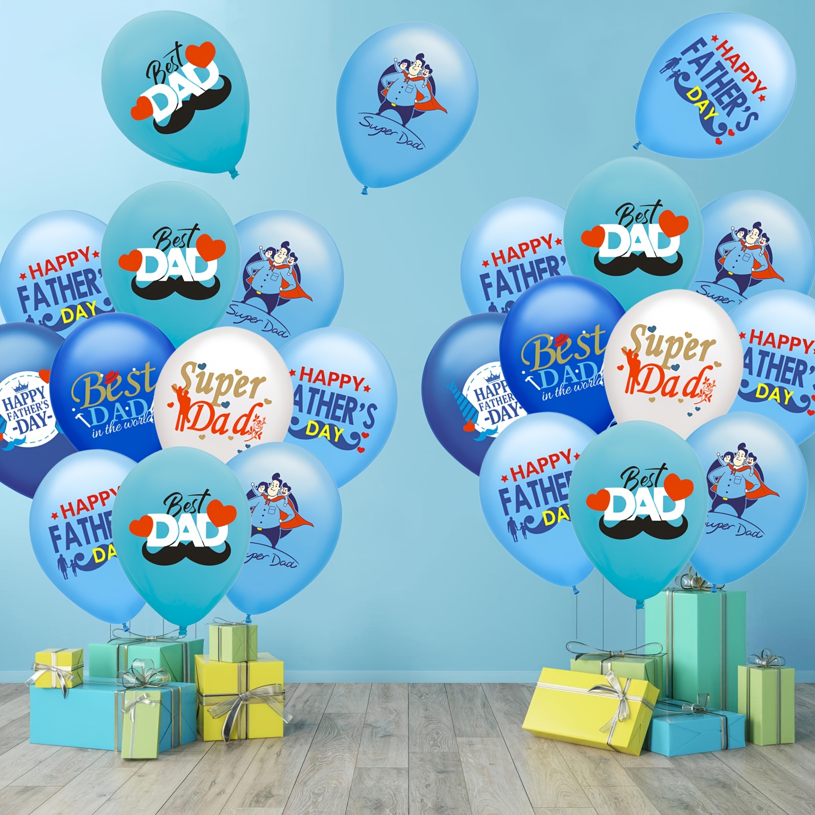24 pack fathers day latex balloons 12 blue white Temu Kuwait
