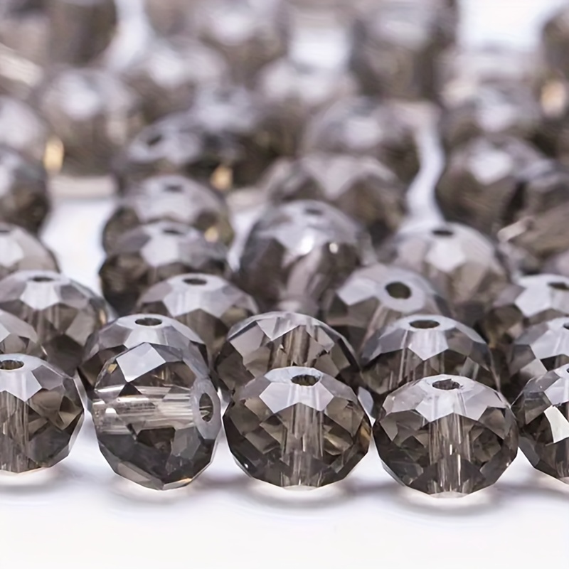 

Luxurious Gray Crystal Beads, 114/84/64pcs - Sparkling Transparent Glass With Holes For Making, Bracelets & Necklaces Craft Supplies, 4/6/8mm