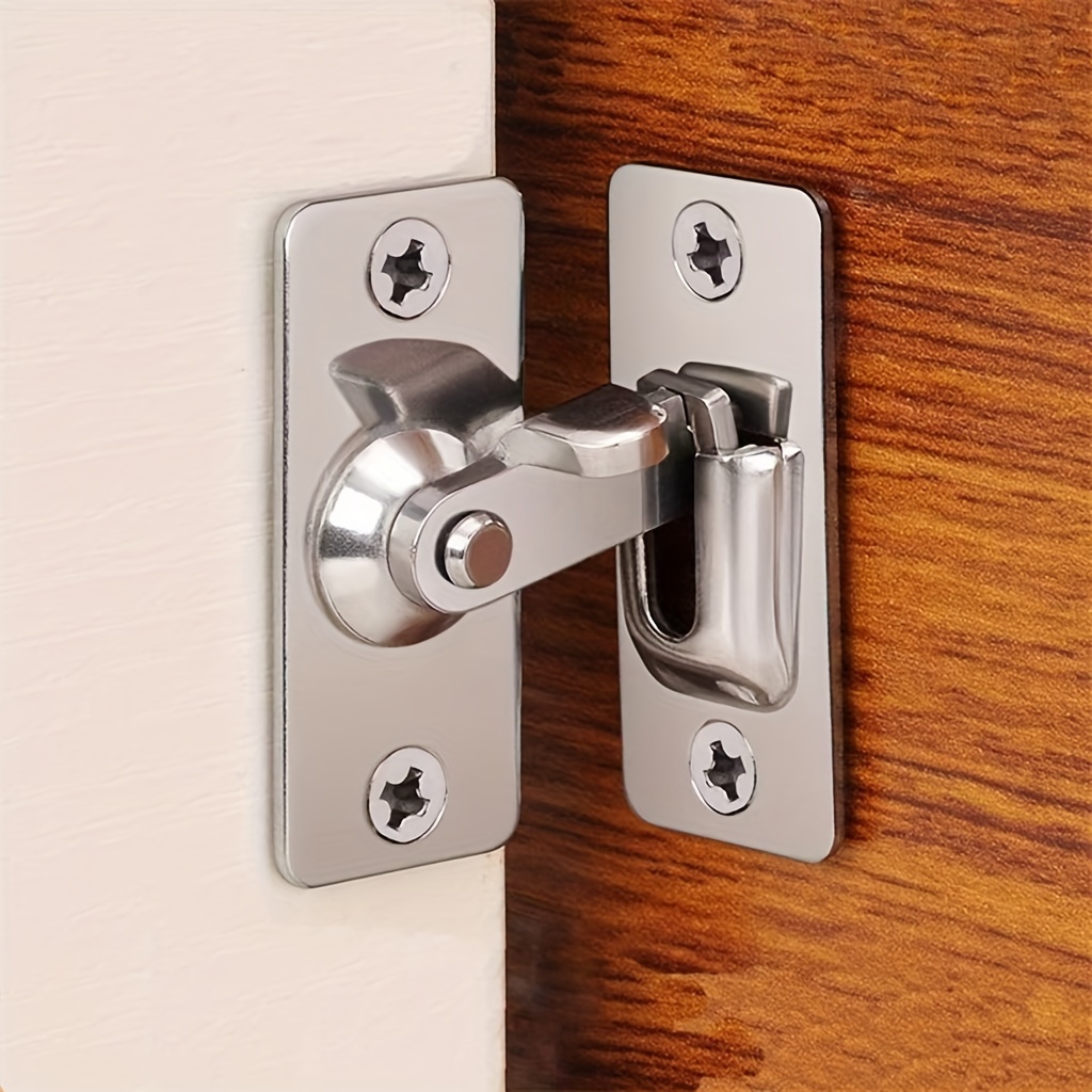 

Versatile 304 Stainless Steel Sliding Door Lock - Wood, Metal & Aluminum Doors, Windows, Closets | Right Angle For Bathroom, Security & Pet Cage