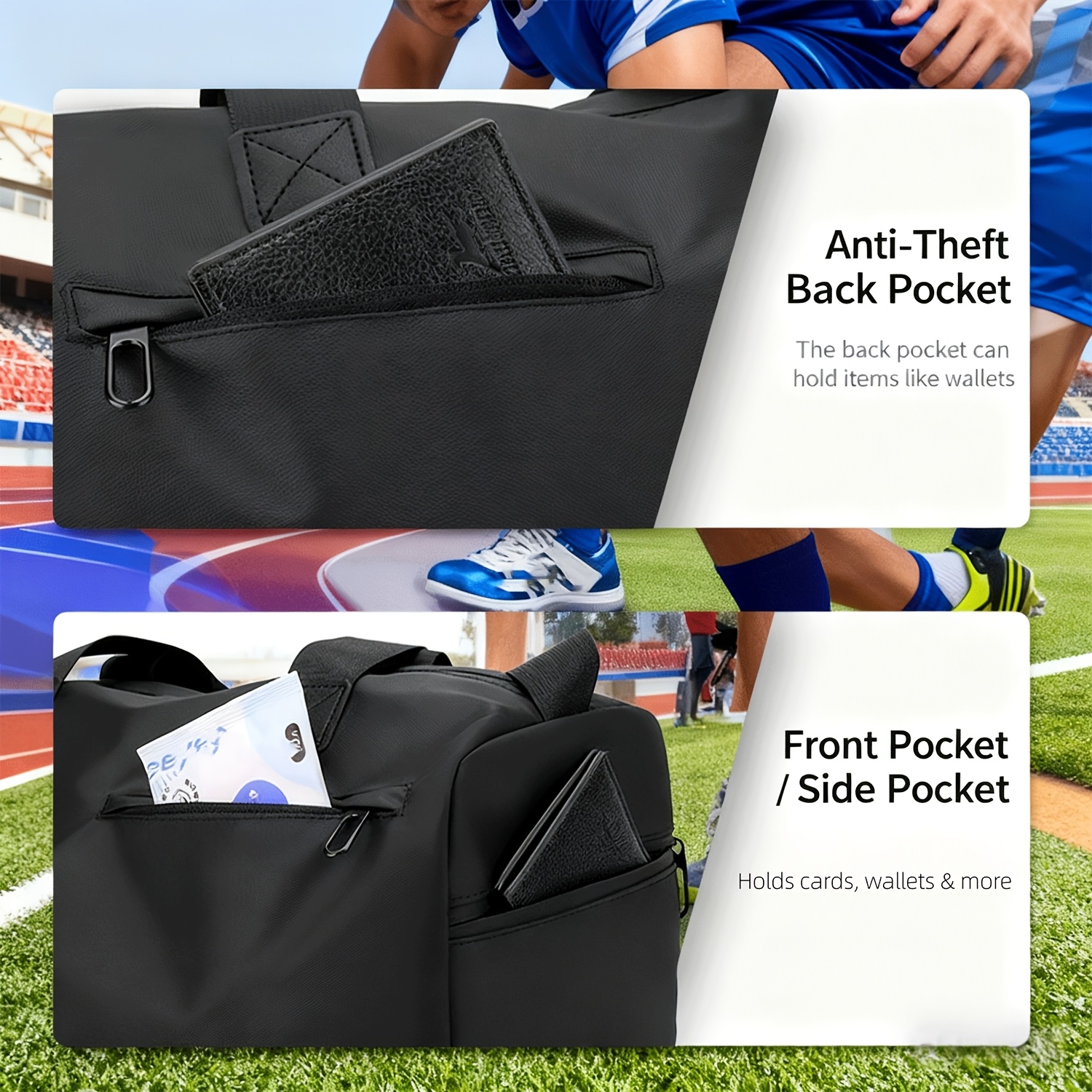 PUMA Logo Print Gym Bag, Professional Wet & Dry Separation, Extra Large Capacity, Unisex Lightweight Sports Bag, Street Fashion, Short & Long Distance Travel, Crossbody Sports Style Luggage Bag