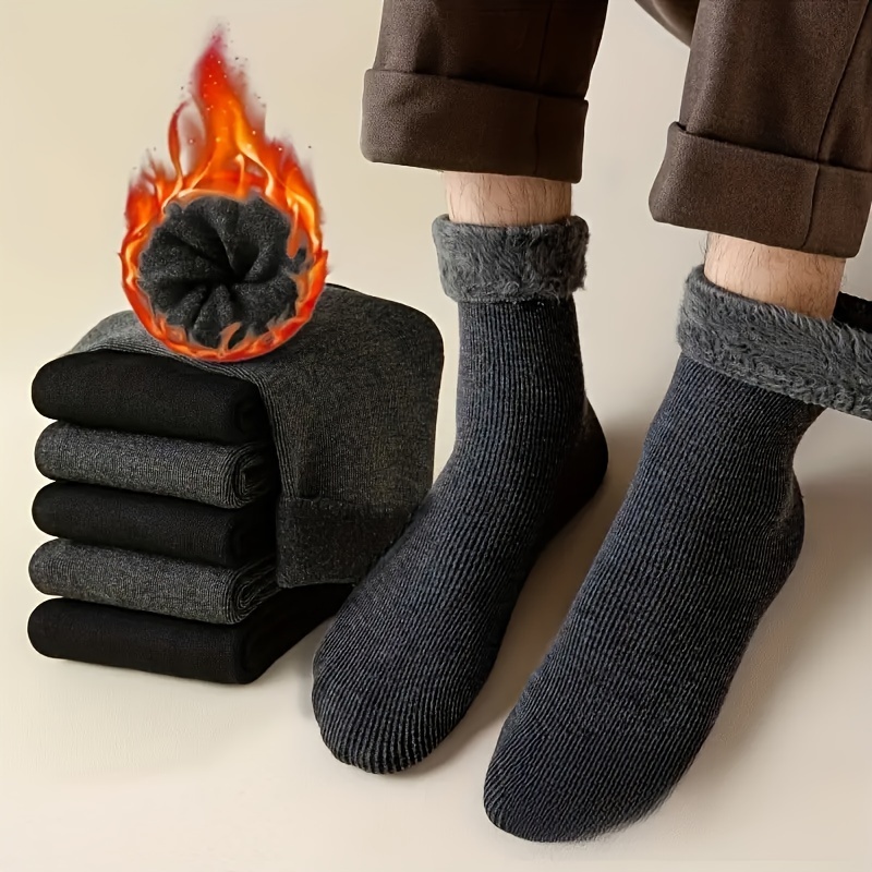 

2/4/6 Pairs Of Autumn And Winter Women's Plush Lined Warm Snow Socks Comfortable Warm Thick Warm Socks Men's Socks