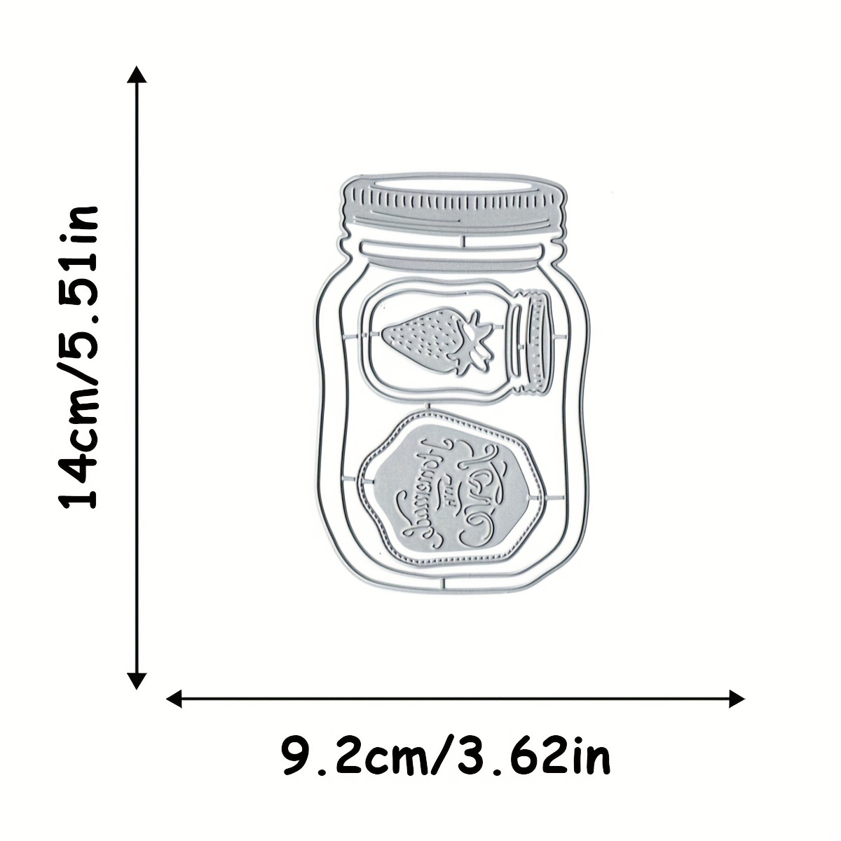 Image of [open] 1pc Strawberry Jar Strawberry Bottle Strawberry Canned Decoration Holiday Greeting Card Background Decoration Metal Cutting Template Cutting Die Handmade Cutting Die