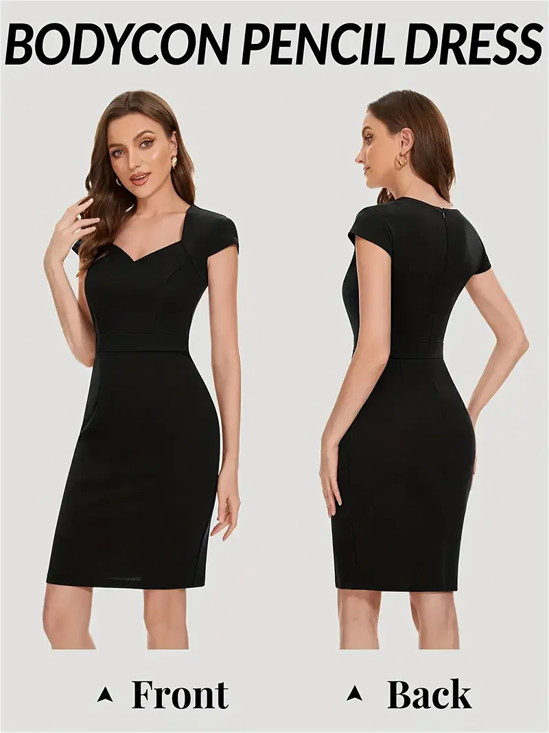 womens pencil dresses sweetheart neckline bodycon dresses - Temu womens pencil dresses sweetheart neckline bodycon dresses - Temu
