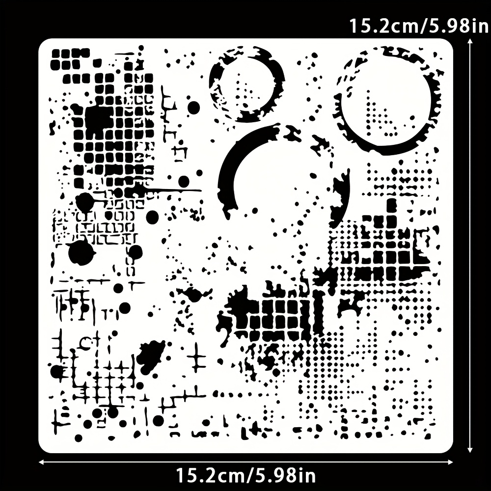 TEMU 1pc High-quality Reusable Stencil For - Creative Abstract Circular And Geometric , Suitable For Home Decoration, Scrapbooking, Handmade Fabric -