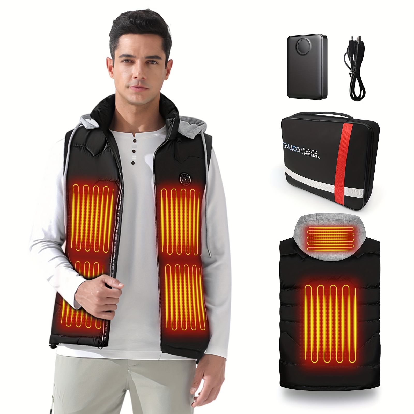 Heated Vest For Men & Women – 16000mAh Battery, 12-Hour Heat, Waterproof, With Phone Charging Power Bank