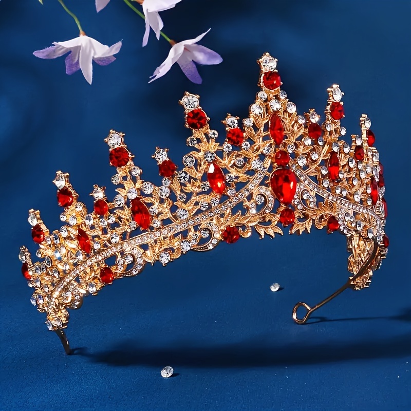 блестящая свадебная головная уборка с кристаллами, украшенная большой короной, подходящая для свадебных аксессуаров, дизайна причесок для свадеб, свадебных фотосессий, танцевальных вечеринок и украшений для невесты, детали 2