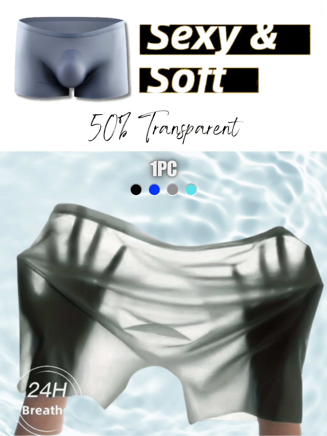Men's Ice Silk Cool Underwear Ultra Thin Breathable Quick - Temu Canada