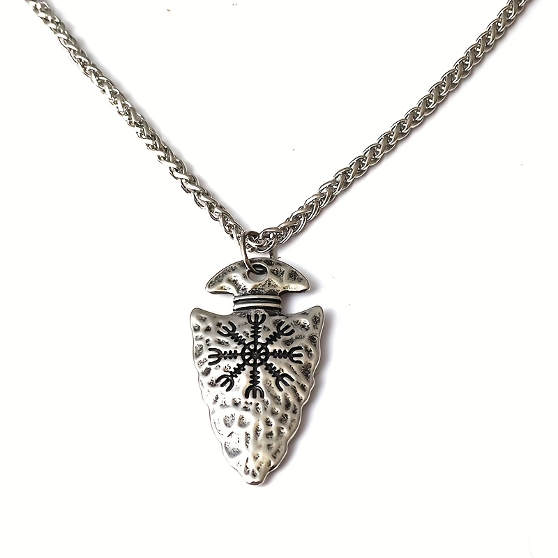 TEMU Vintage Nordic-style Spear Pendant Necklace For Men, Trendy And Versatile Fashion Necklace For Women, Party Accessory, Valentine's Day, Mother's