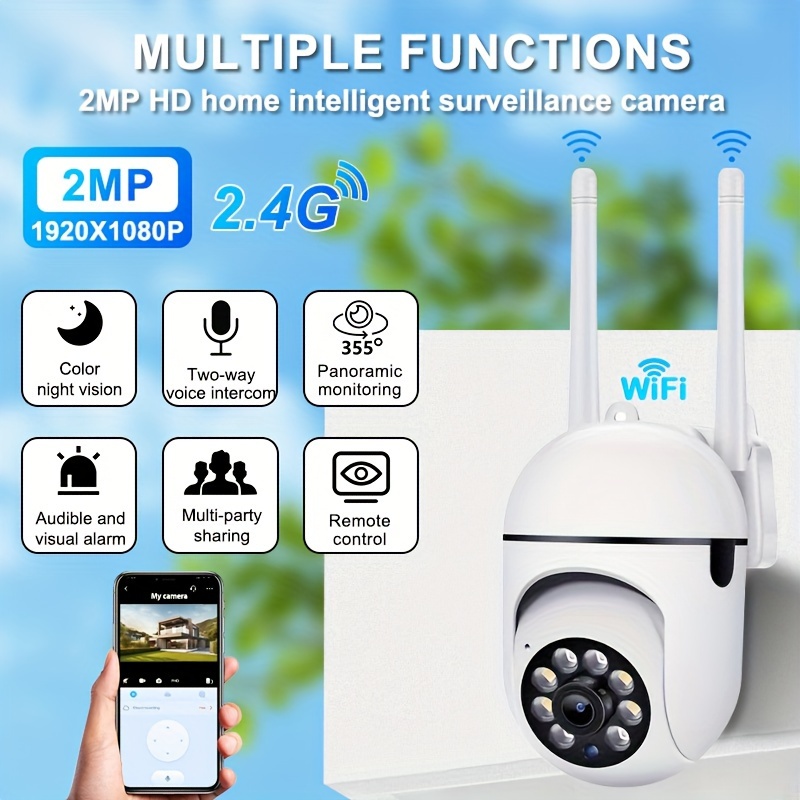 

Security Camera 1080p Fhd Indoor&outdoor, Cctv 2.4ghz Wifi Wireless, Automatic Tracking, Person Detection, Baby/pet Monitor, Nanny Ip Cam, Intelligent Infrared , , Halloween, Christmas, Family Gift