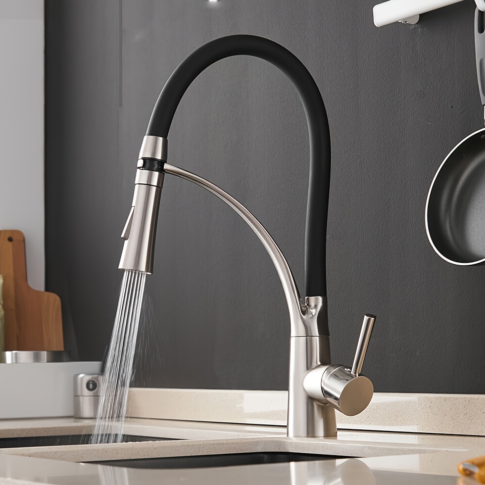 Image of 3-way Kitchen Tap, 3-in- Tap, Extendible, 360° Rotatable Tap, High Pressure Sink Tap For Kitchen, Brushed Nickel