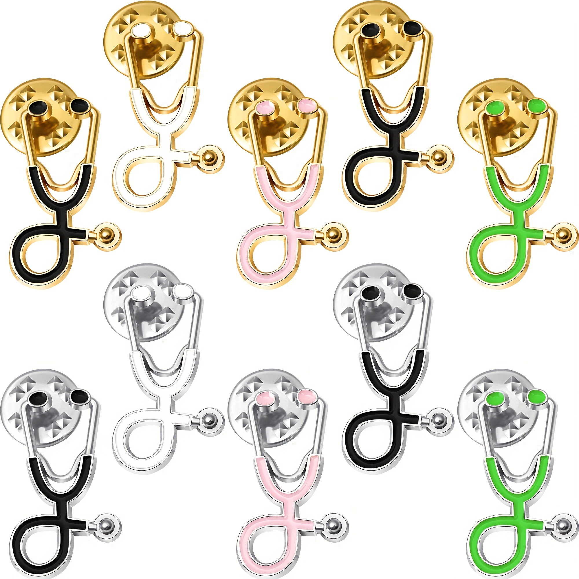 WCRAZYE 15-Pack Stethoscope Brooch Pins – Enamel Nurse Lapel Pins For Medical Gifts
