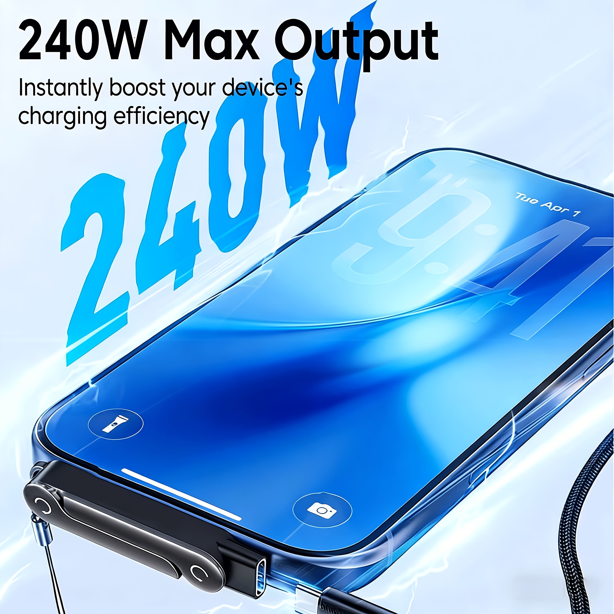 2-in-1 Phone Stand with 240W Ultra-Fast Charging Support