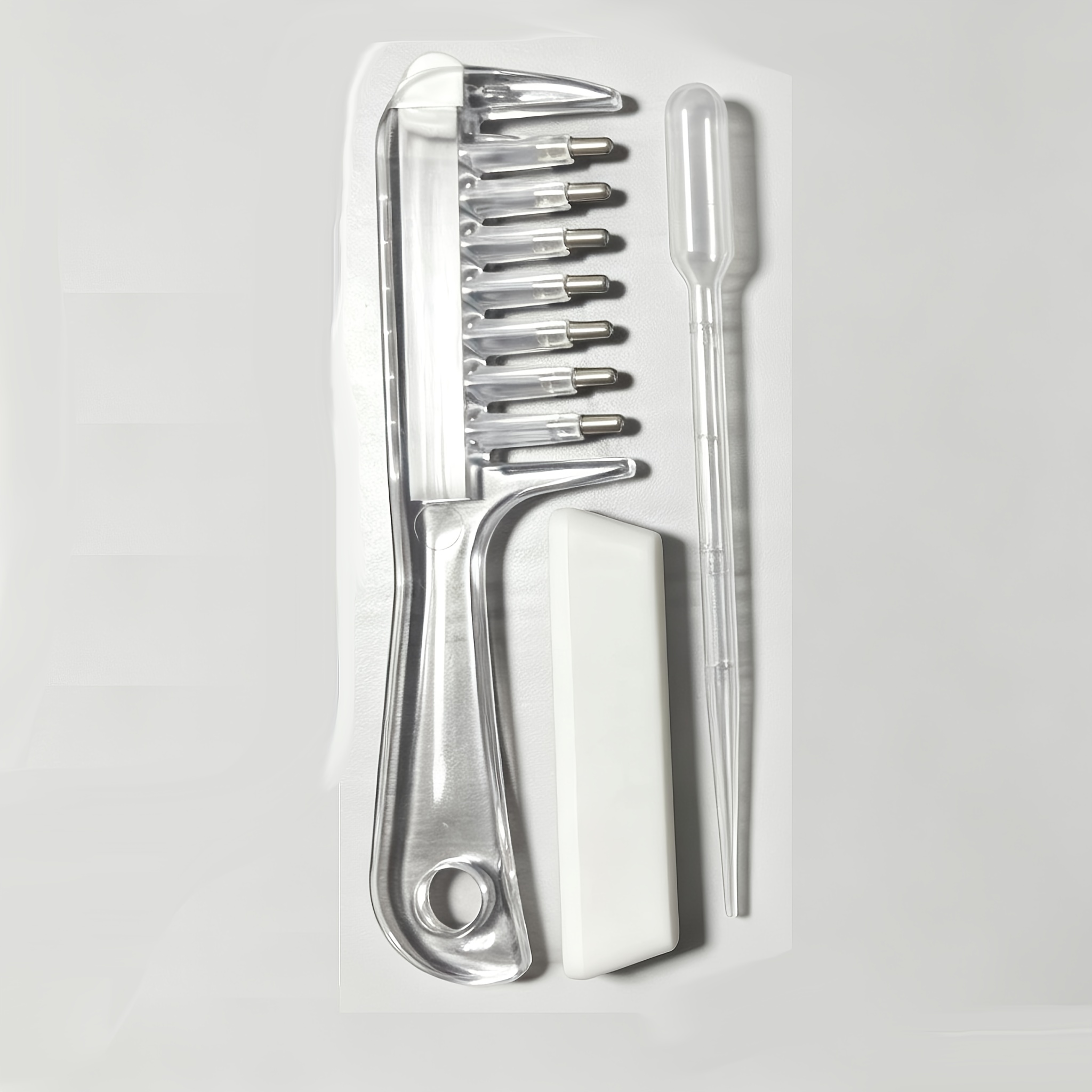 TEMU 3pcs Set - Scalp Oil Comb | Abs Plastic Handle And Bristles, Finishing Type, Suitable For Normal Hair, Brand: