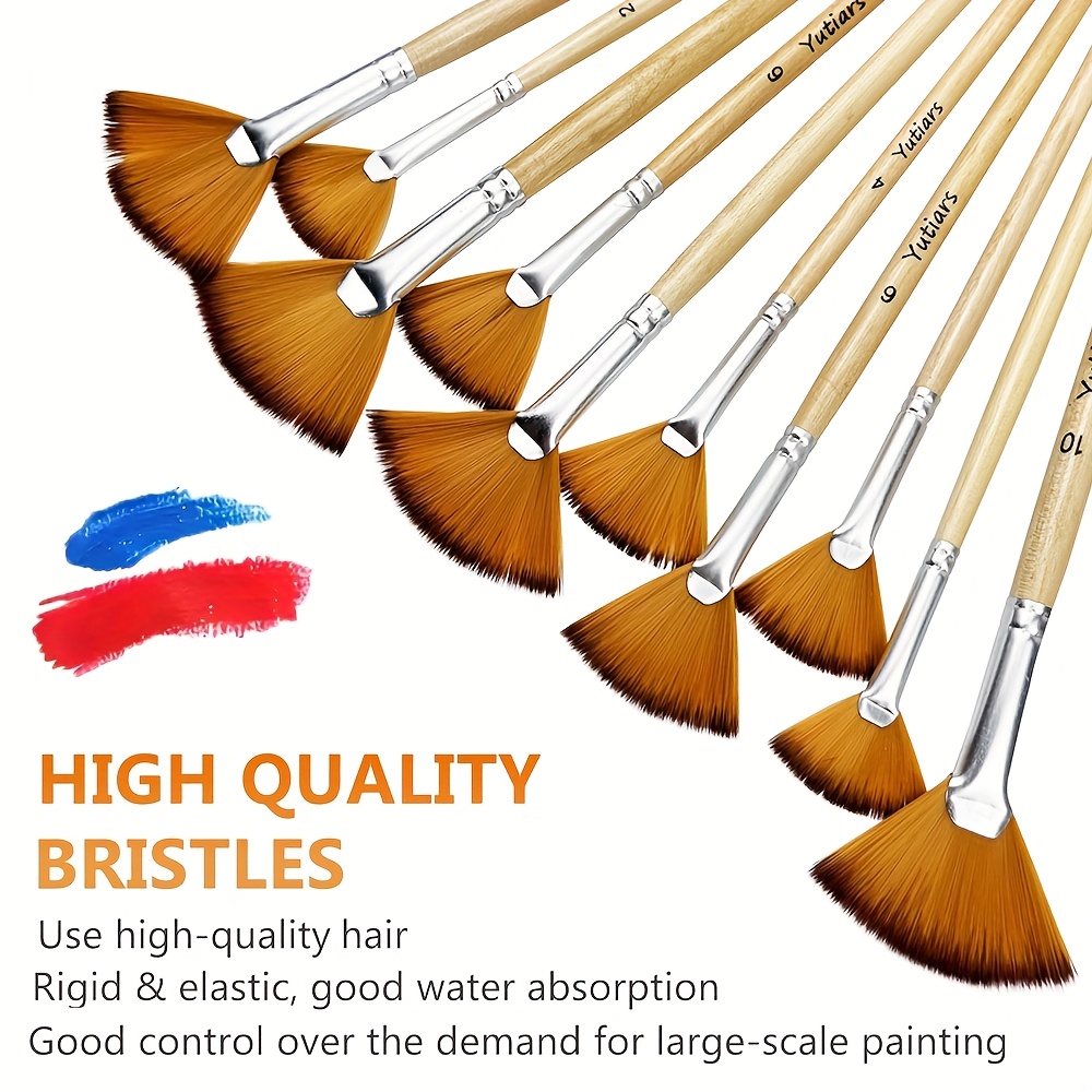 10 piezas juego pinceles pintura ventilador cerdas nailon Temu Chile