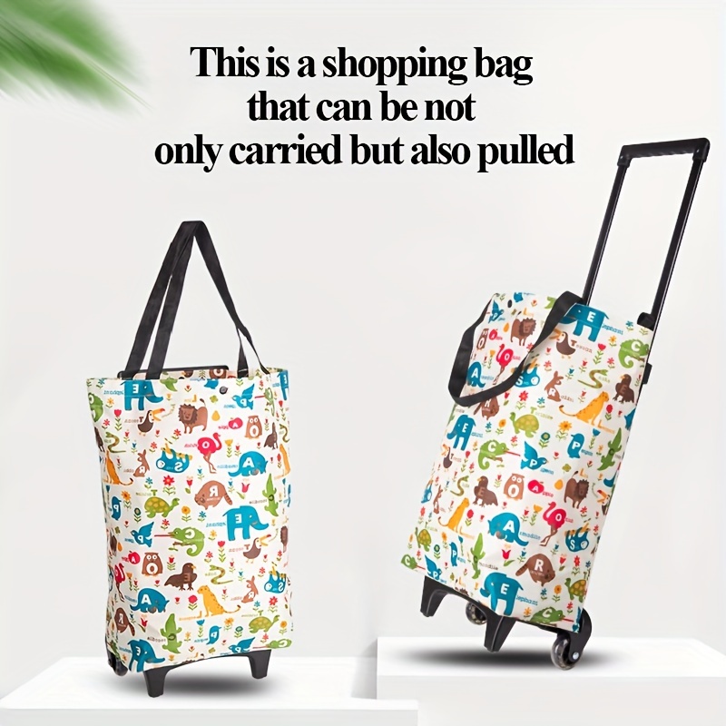 1pc Foldable Shopping Bag Cart Bags, Grocery Bags, Multi-functional Luggage  Storage Bag Trolley Bags, Shopping Tote Bags Kitchen Supplies, Rolling Sho