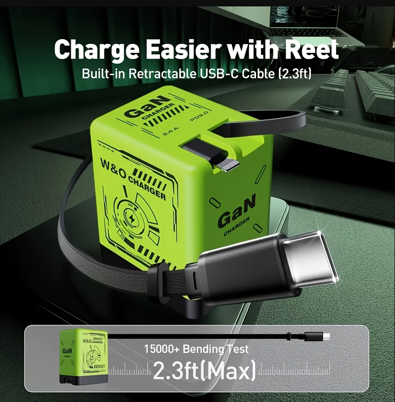 Portable 66W GaN Fast Charger, 3-in-1 Fast Charging, Stylish And Sleek Design, Type-C Power Adapter, Compatible with Phone, Multi-functional Travel Charger for A Variety Of Electronic Products!
