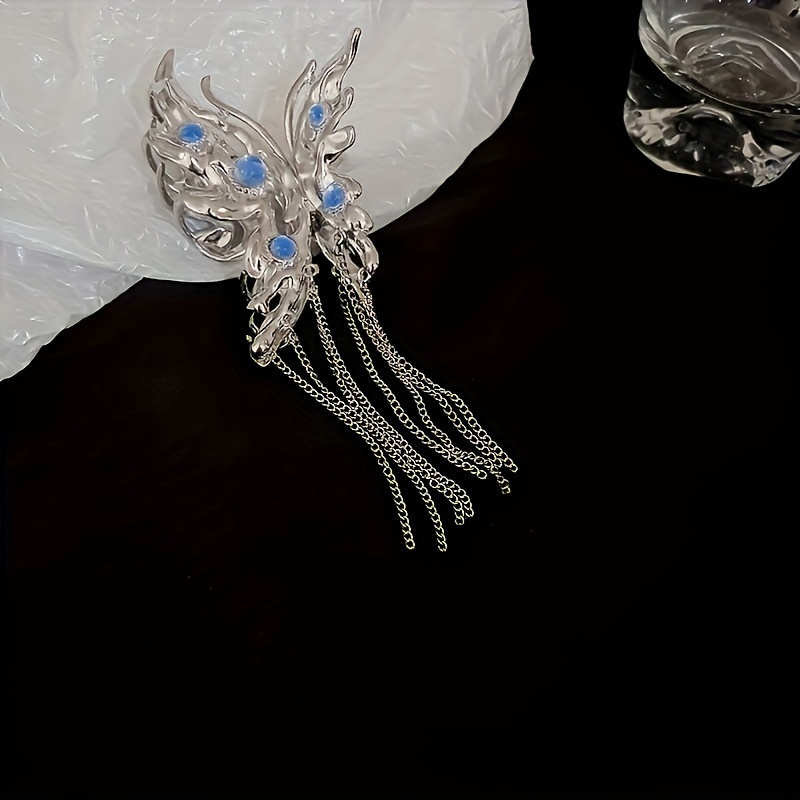 Silvery Claw Clip Vintage Rhinestones Claw Anti-slip Clip Alloy Fancy Claw Clip