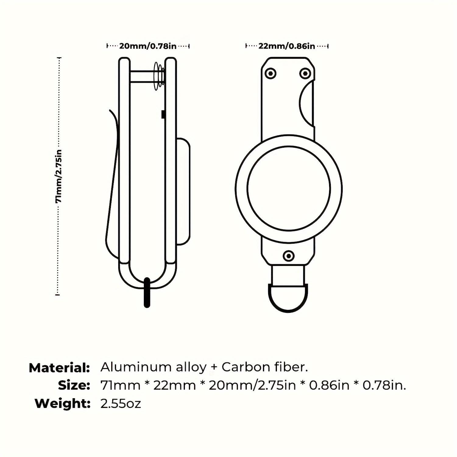 

1pc Key Organizer For Air Tag, Carbon Fiber Key Holder Keycase, Mens Keychain Keyring, Holder 2-4 Keys. (without Airtag)