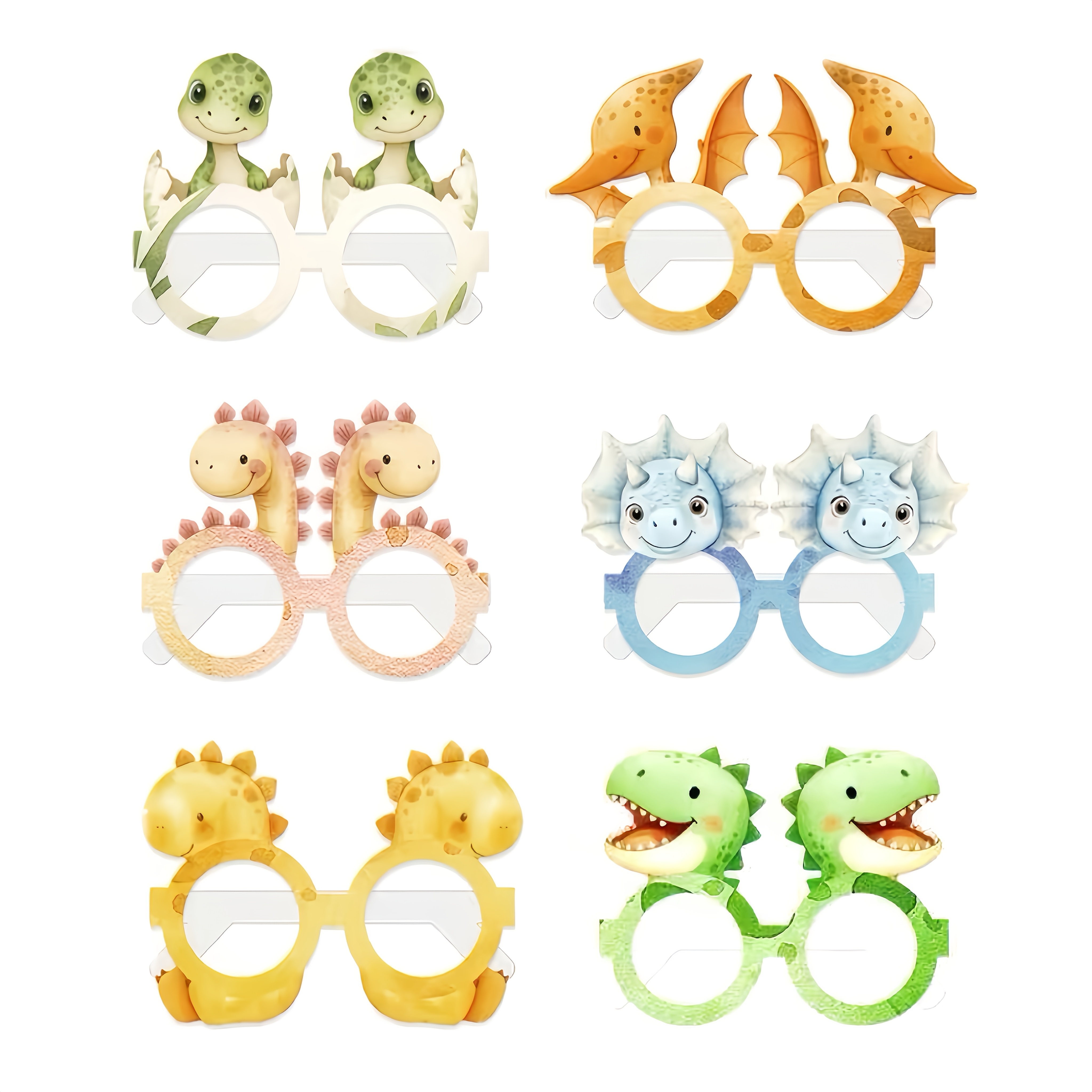 TEMU Set de Decoración de de Dinosaurios de 6 piezas, Gafas y Sombreros de Papel para Temática de Dinosaurios, Set de Suministros para de de
