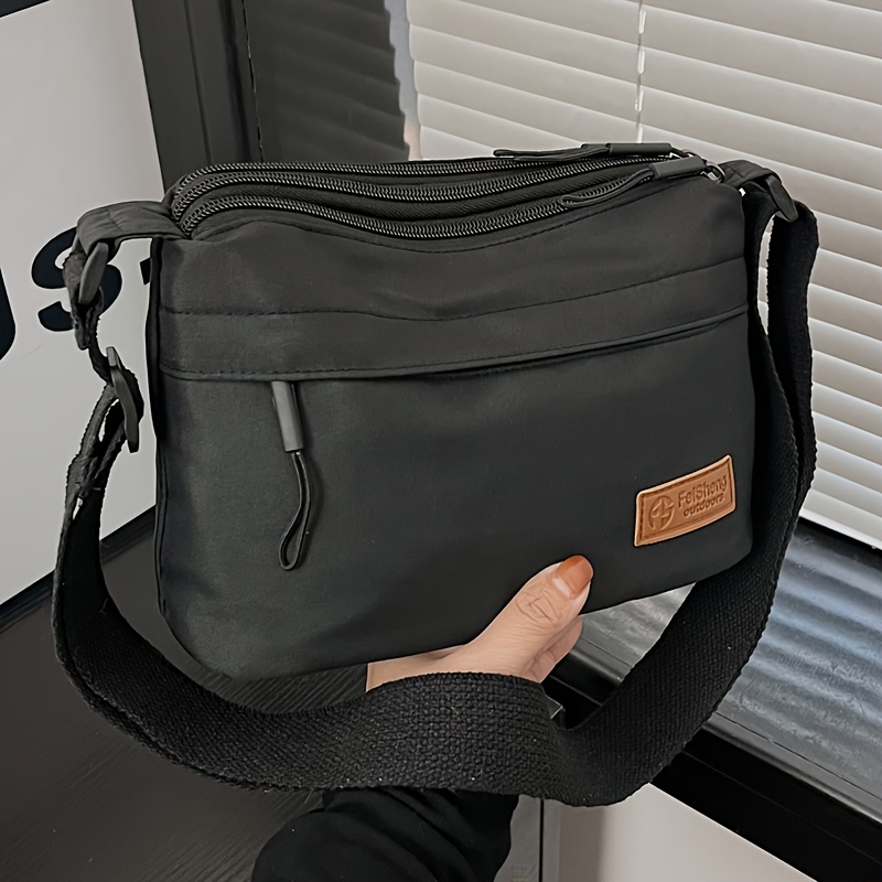 TEMU This New Nylon Fabric Bag Features Multiple Pockets And Zippers, Making It A Versatile Crossbody Option. It's A Stylish And Casual Shoulder Bag