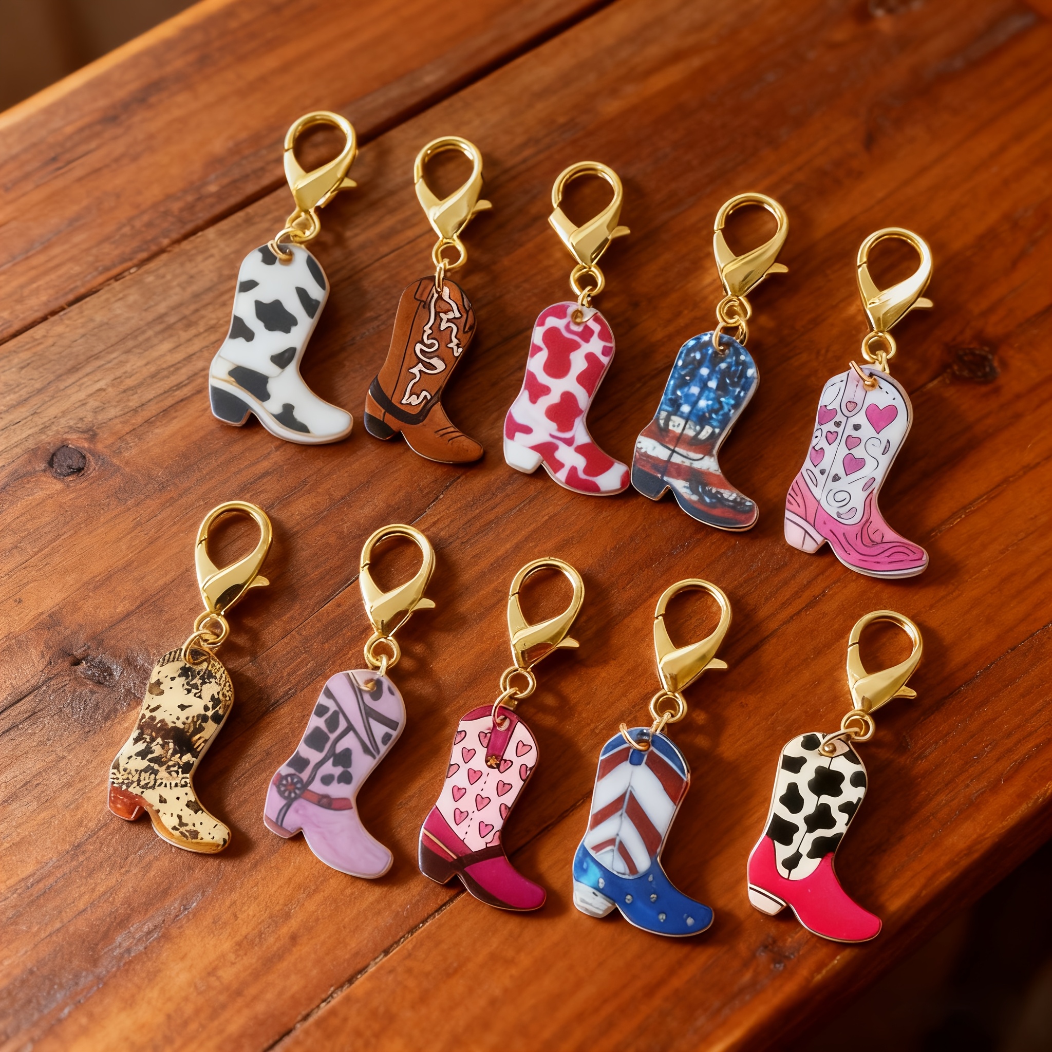 random 10pcs vintage cowboy boot alloy keychain set featuring a western     for wedding favors bridal gifts easter holiday parties weddings birthday parties christmas and other occasions ideal as a mens key ring