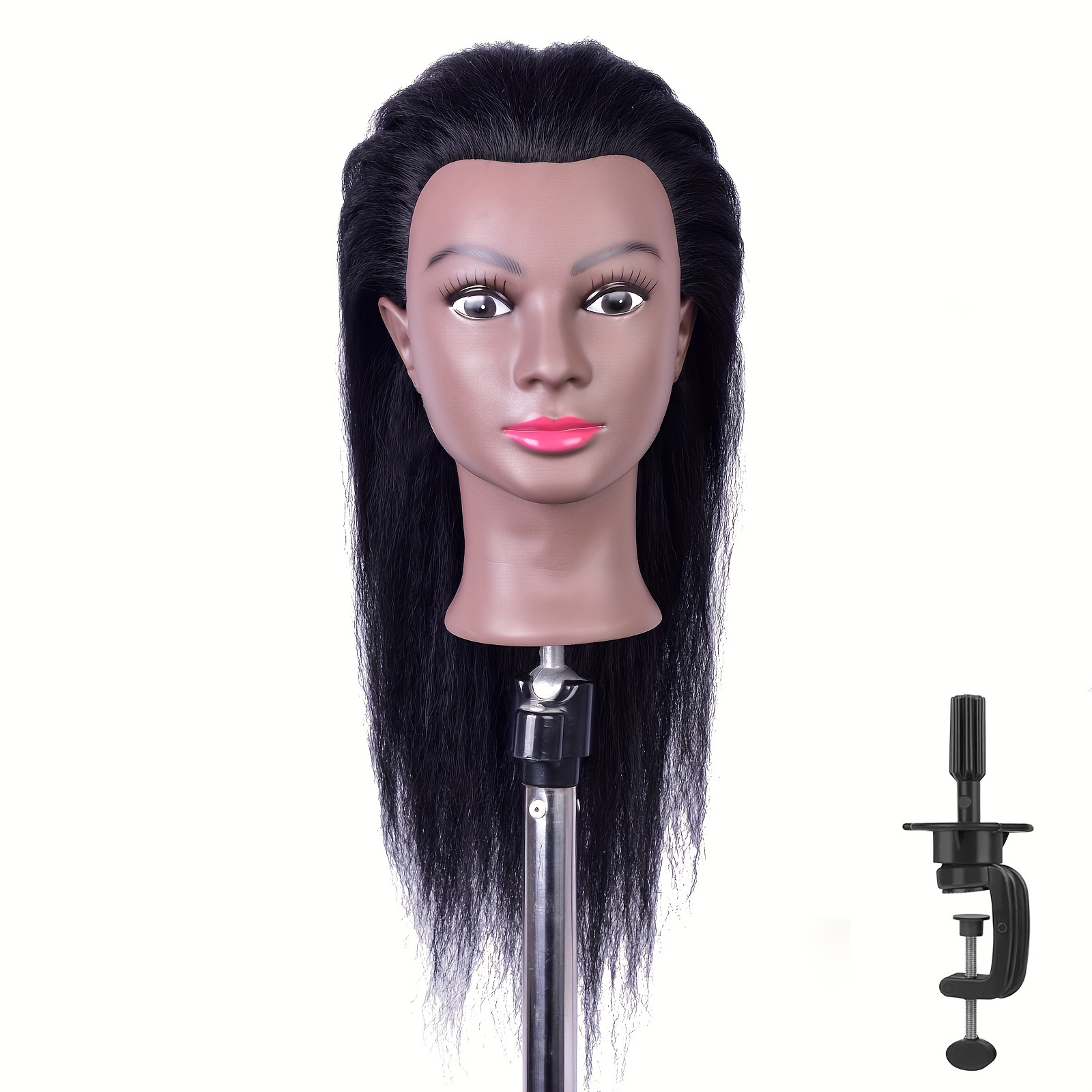 

Tête De Mannequin Avec Cheveux, 100% Vrais Cheveux Humains, Tête D'entraînement Pour Coiffeur, Tête De Poupée, Tête D'exercice Capillaire Pour École De Beauté, Mannequin De Noir