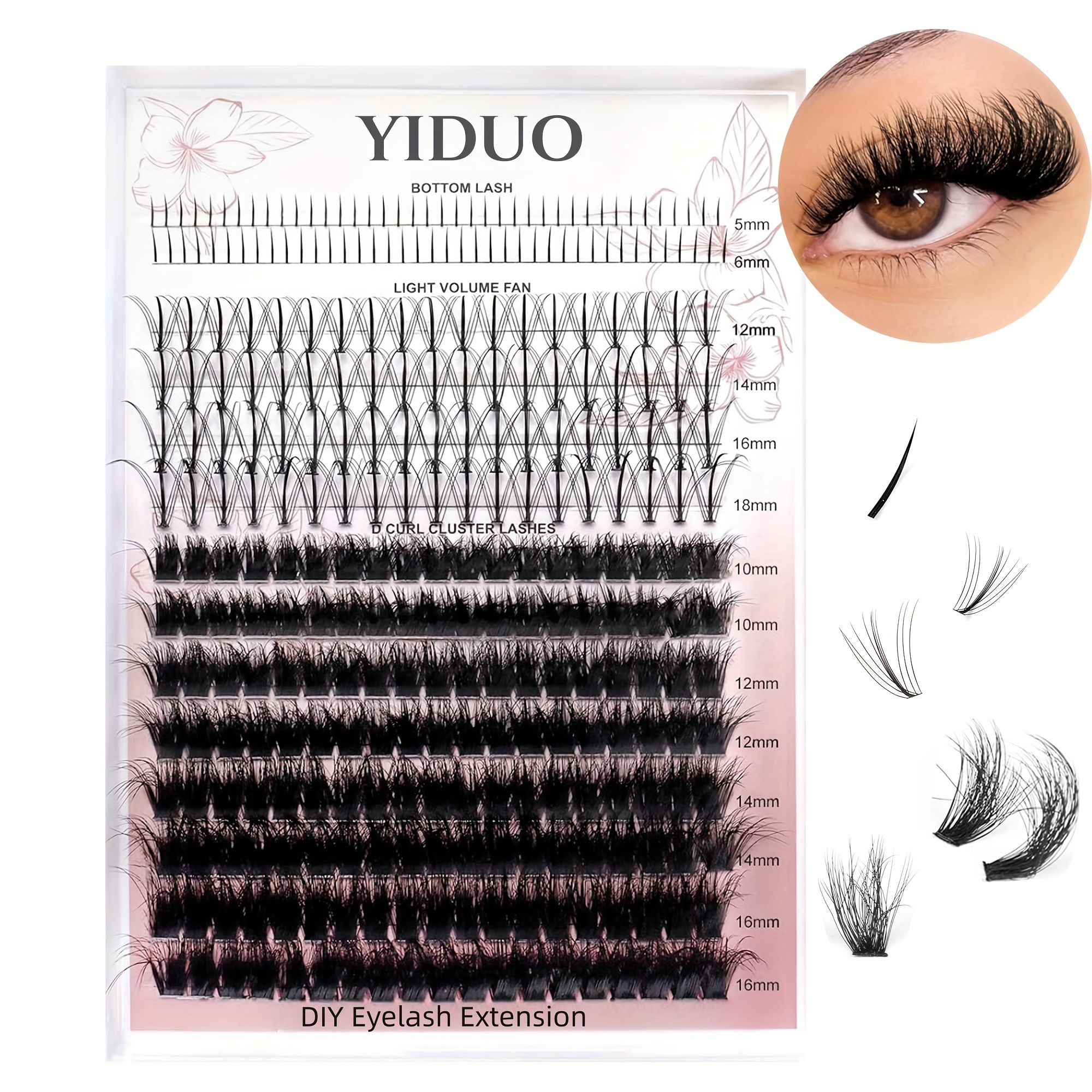 

320pcs Fluffy Cluster Eyelash Extensions 7d Spike Fan Eyelash Clusters With Bottom Lashes With Fluffy Cluster Eyelash Diy Cat-eye Lashes At Home (5-18mm Mixed)