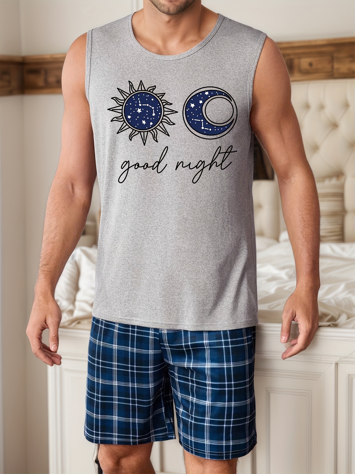 conjunto pijama estampado estrella luna camiseta sin Temu Spain