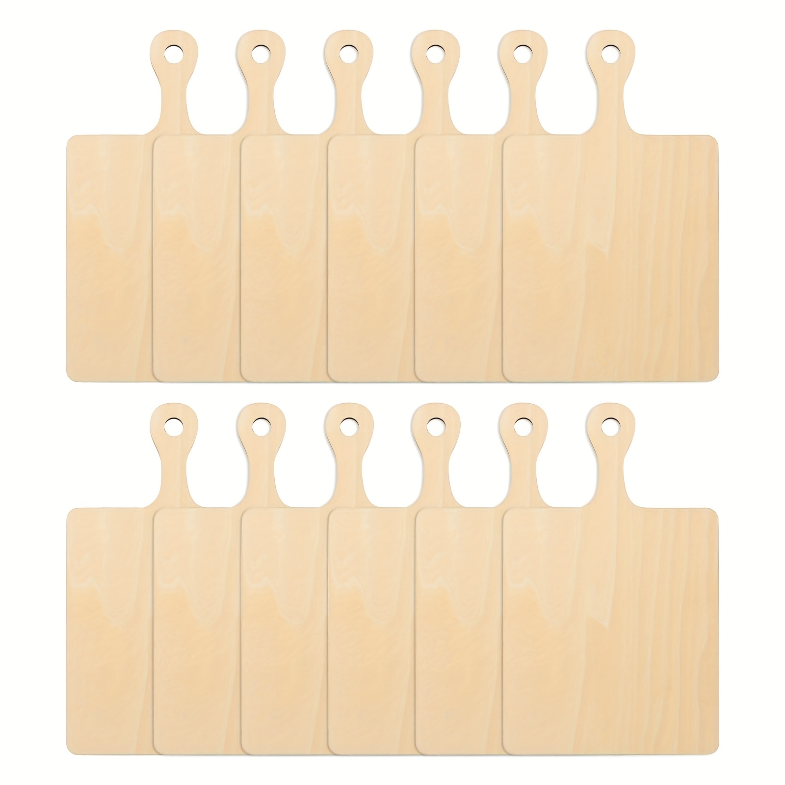 Image of 6/12pcs, Wooden Trays With Handles, Handicrafts And Decorations, Home Decor, Handmade, Gifts For , Laser Cut, Wood Burning, Staining