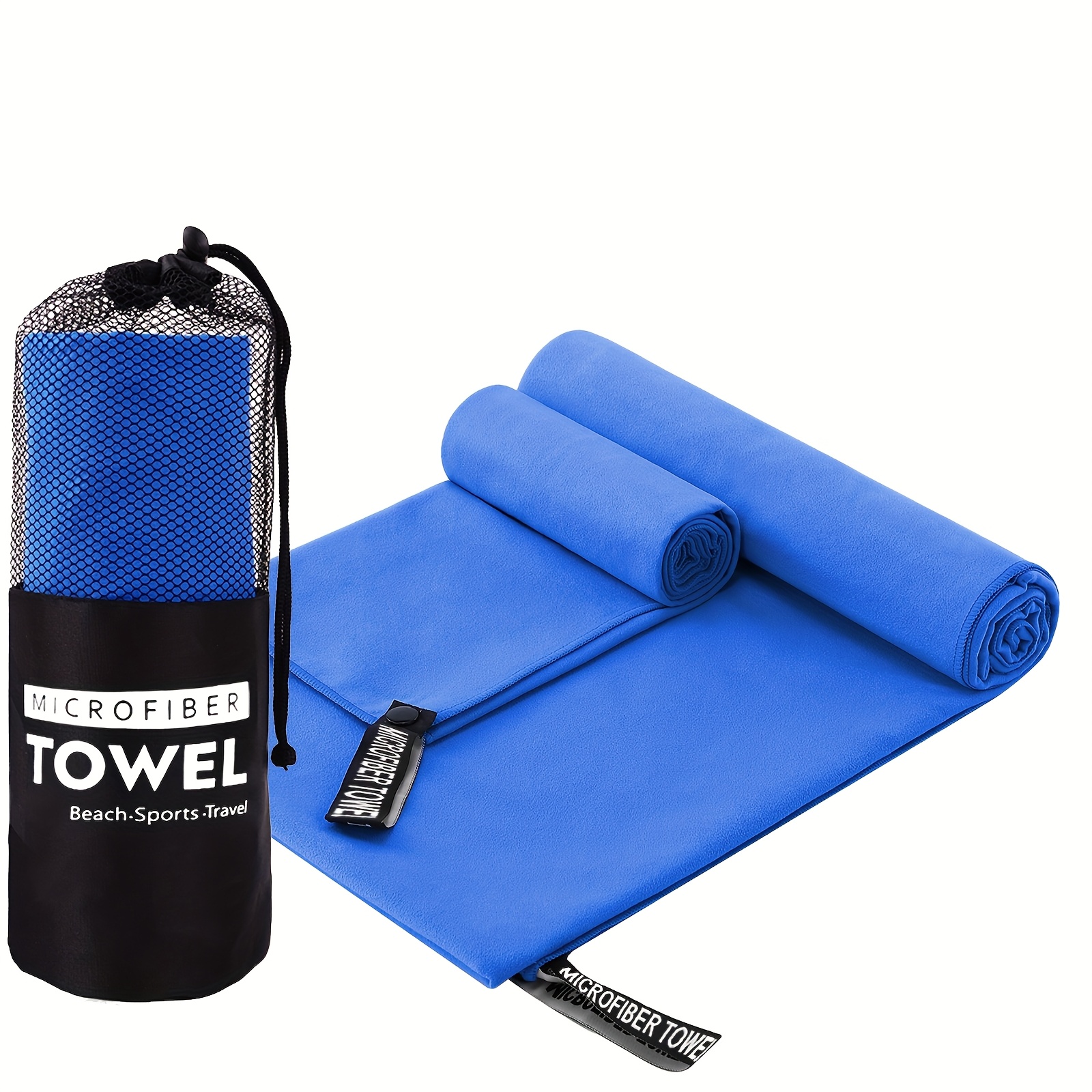 Image of 2pcs Quick-dry Towels With Water Absorption, Dimensions 19.7in .3in, 31.5in X 51.2in, Suitable For Fitness, Swimming, Outdoor Camping