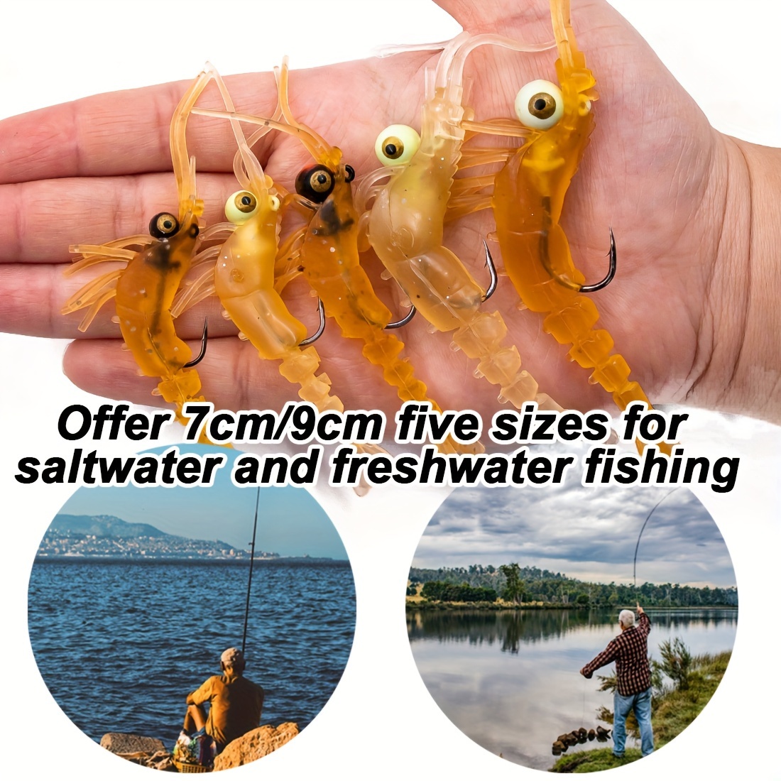 9km Soft Shrimp Lure Bass Fishing Lure Saltwater Slow - Temu