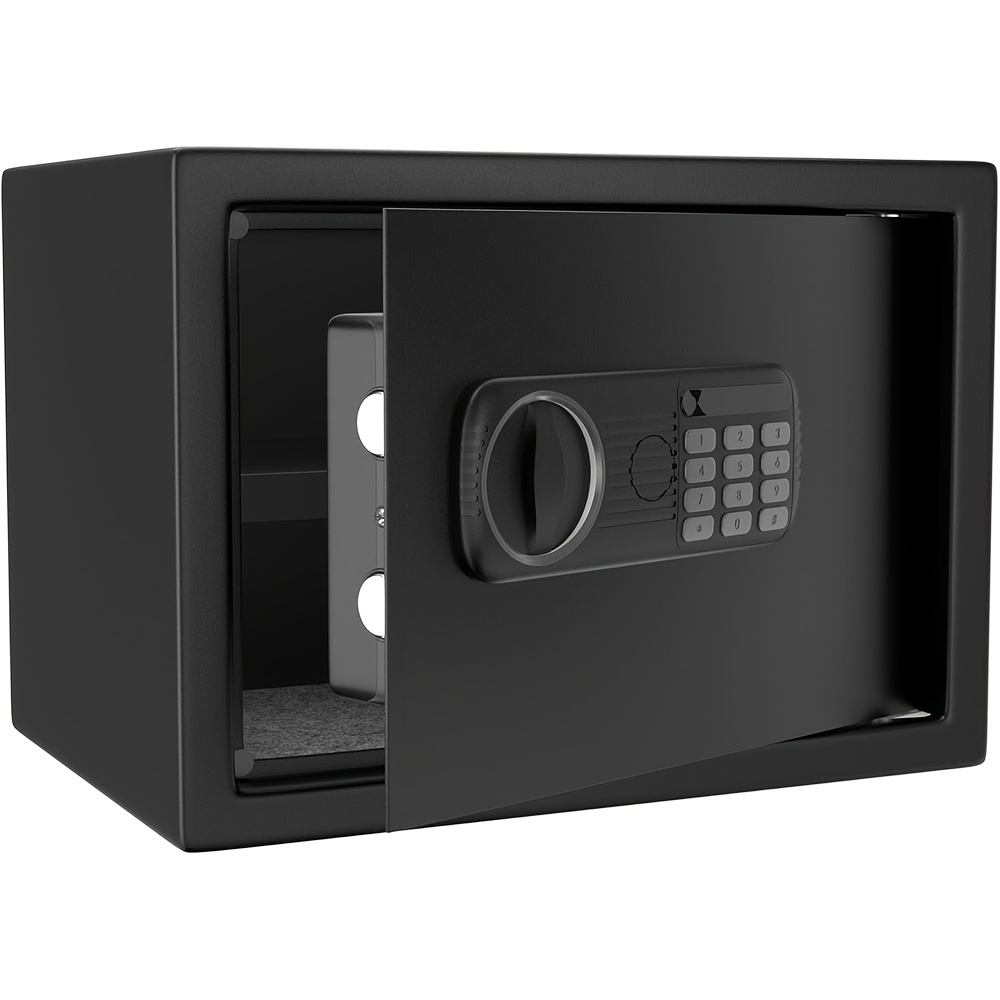 TEMU Boîte de sécurité domestique avec clavier numérique programmable, étagère amovible, doublure en feutre, boîte de verrouillage en acier pour