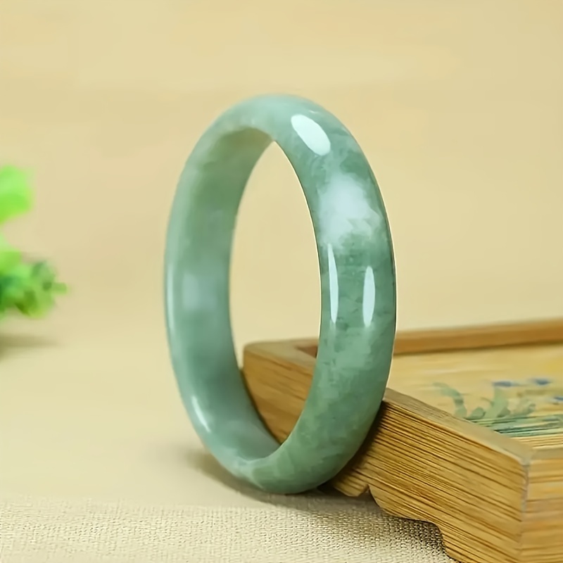 

1pc Natural Green Jade Bangle Bracelet, Simply & Elegant Style, Fashion Accessory For Women, Perfect Festival Gift