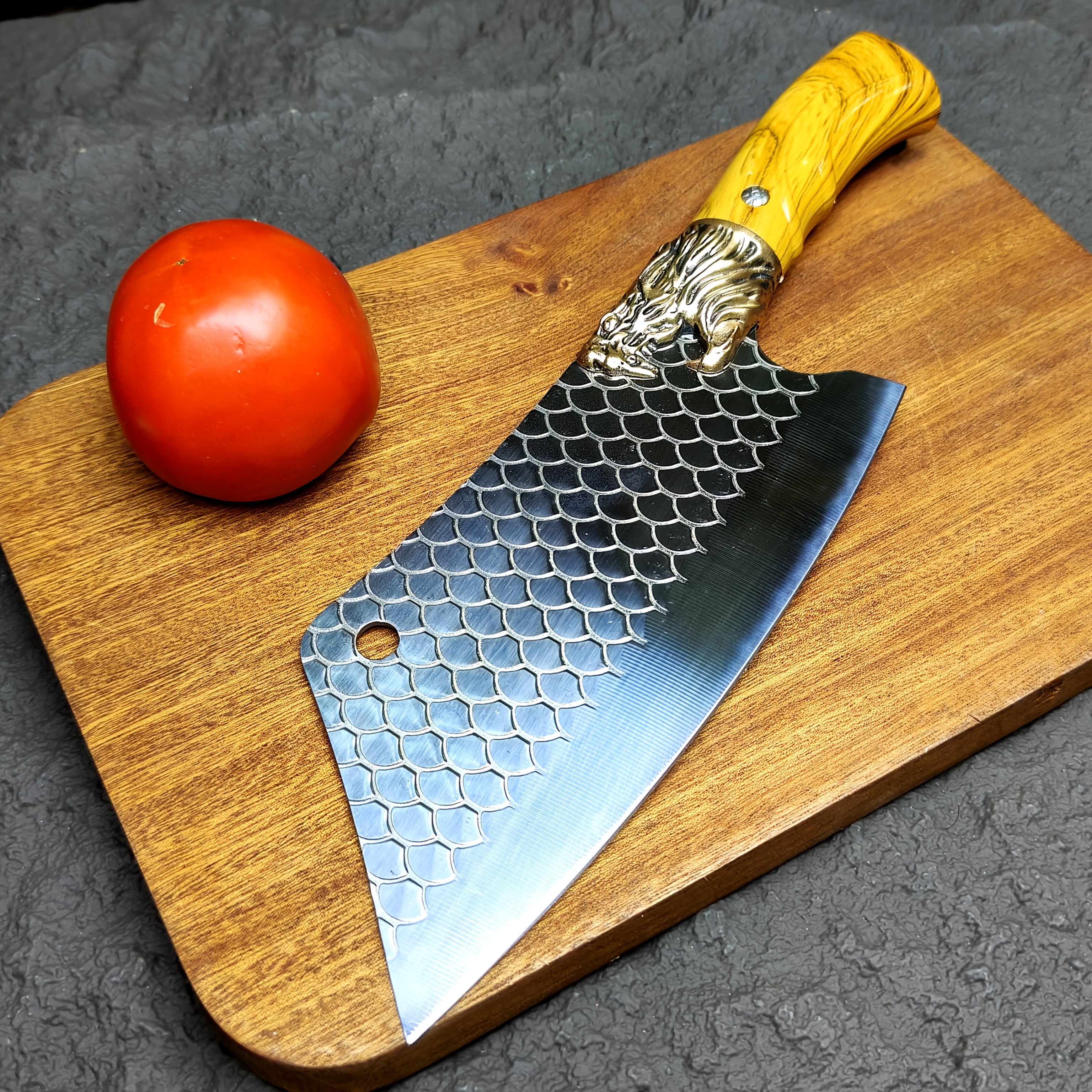 TEMU An Stainless Steel Kitchen Knife, , Chef's Knife, Bone Chopper, Professional Slicing Knife. Ergonomic . This Knife Your Easier And More . A Gift.