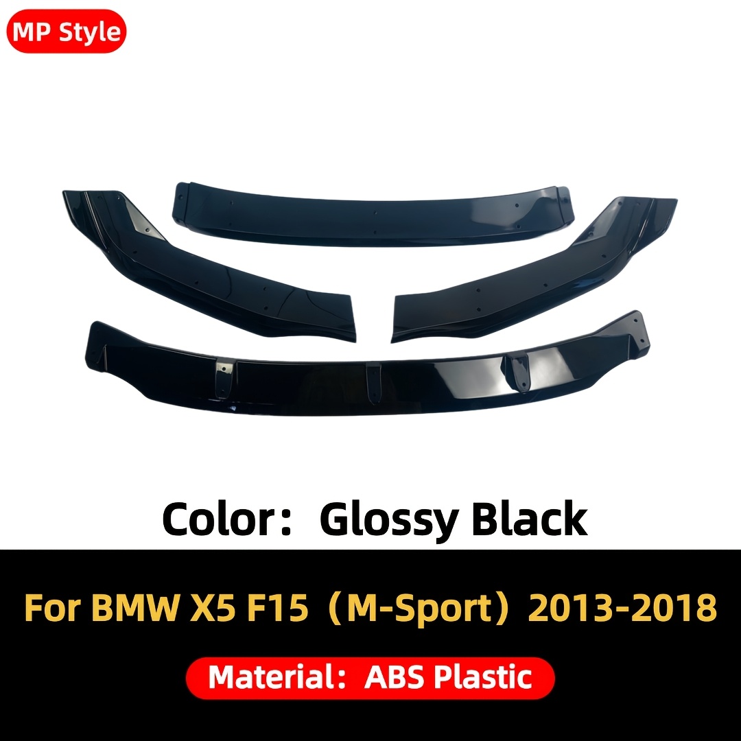 TEMU For X5 F15m Sport Body Kit Compatible Aerodynamic Front Bumper Lip & Chin Spoiler Lip, Polished Air Dam Protector, Direct-fit Tuning Accessories