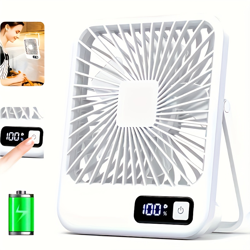   mini desktop fan sleek square design with   5 speed adjustable   usb rechargeable 1800mah portable cooling fan for home     cooling device lightweight plastic compact cooling device portable fans   durable     office workers