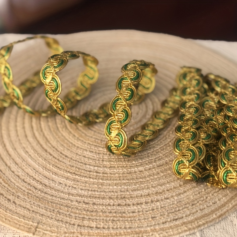 7 Yards637cm Wavy Golden And Silvery Thread Lace Ethnic Clothing Stage Dress Cuff Decoration Accessories
