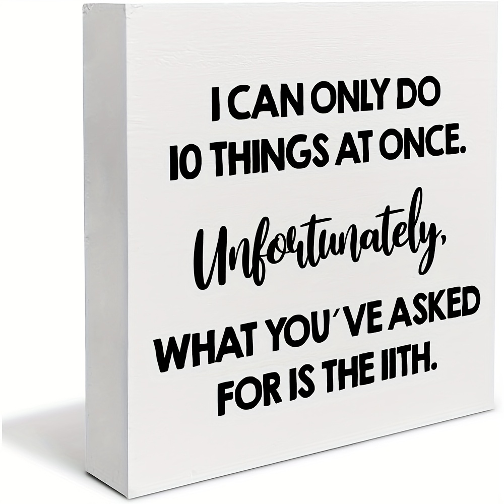 TEMU 1pc Classic "i Can Do " Pvc Sign - 3.96 Inch Funny Office Gift, Party Favor, Decorative Office Desk Celebration Additions Plaque Affirmations