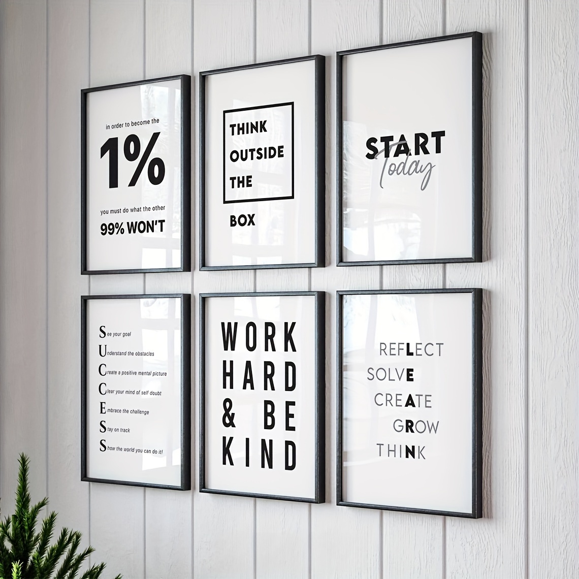 

6pcs Office Home Office Motivational Inspirational Canvas Wall Art Poster Positive Self-care Affirmations Aesthetic Affirmation Art No Framed