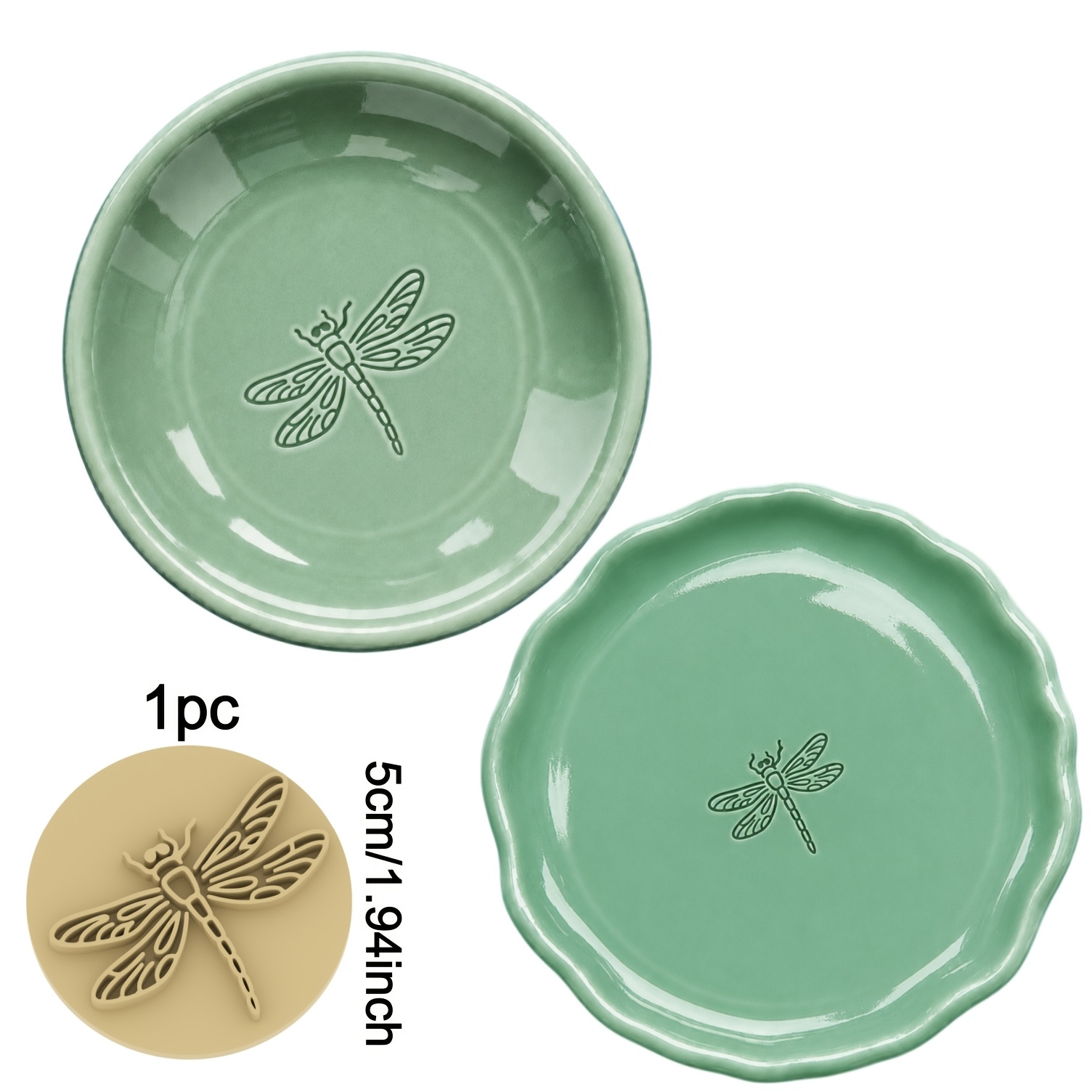 TEMU 1pc Dragonfly Texture Embossed Seal - Plastic Suitable For Polymer Clay, Pottery, Jewelry Making & Sculpting With Dragonfly Patterns For