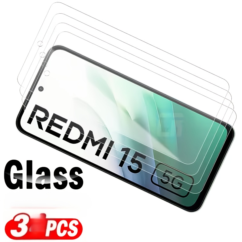 E-shop 3er-Pack Schutzfolie aus gehärtetem Glas, passend für Redmi 15/15C - Diamantstarke Schutzfunktion, Kristallklare , -Anwendung,