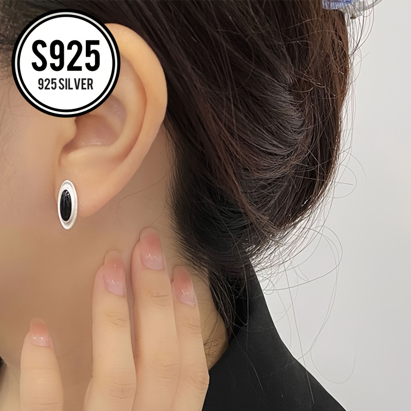 Hypoallergenic Oval Stud Earrings Matte Earrings Women's Gift