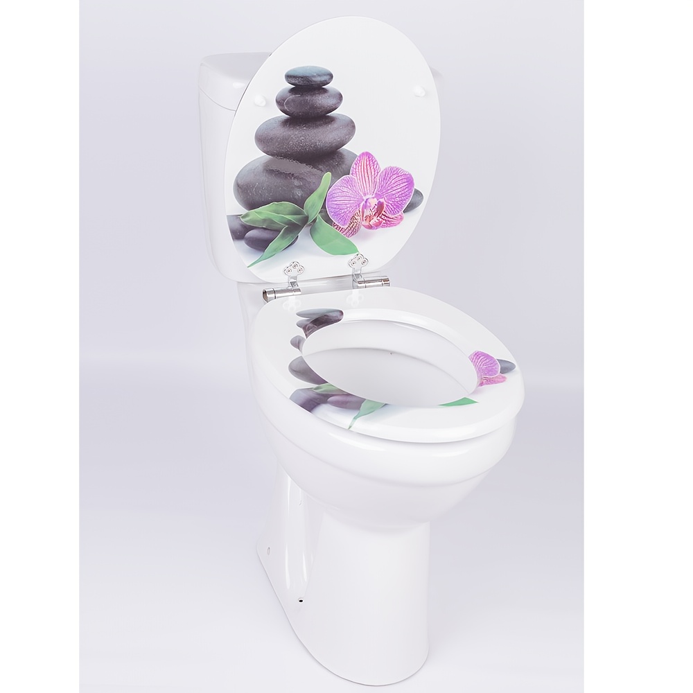 Toilet Seat | Mdf Toilet Lid, Mechanism, , O-shaped, Wooden, Round Seat With Adjustable Stainless Steel Hinges, Sturdy Quality, To 180kg