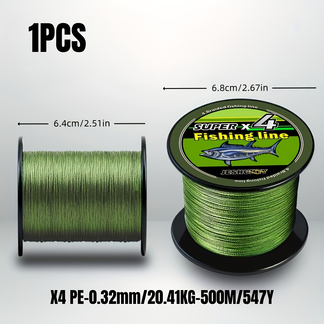 Image of 500m Super Strong Fishing Line, 4-strand Multi-filament Pe Braided Line, Test Strengths: 15/19/26/29/34/45/54/66/75/85lb, Smooth Long Casting, Durable And Wear Resistant