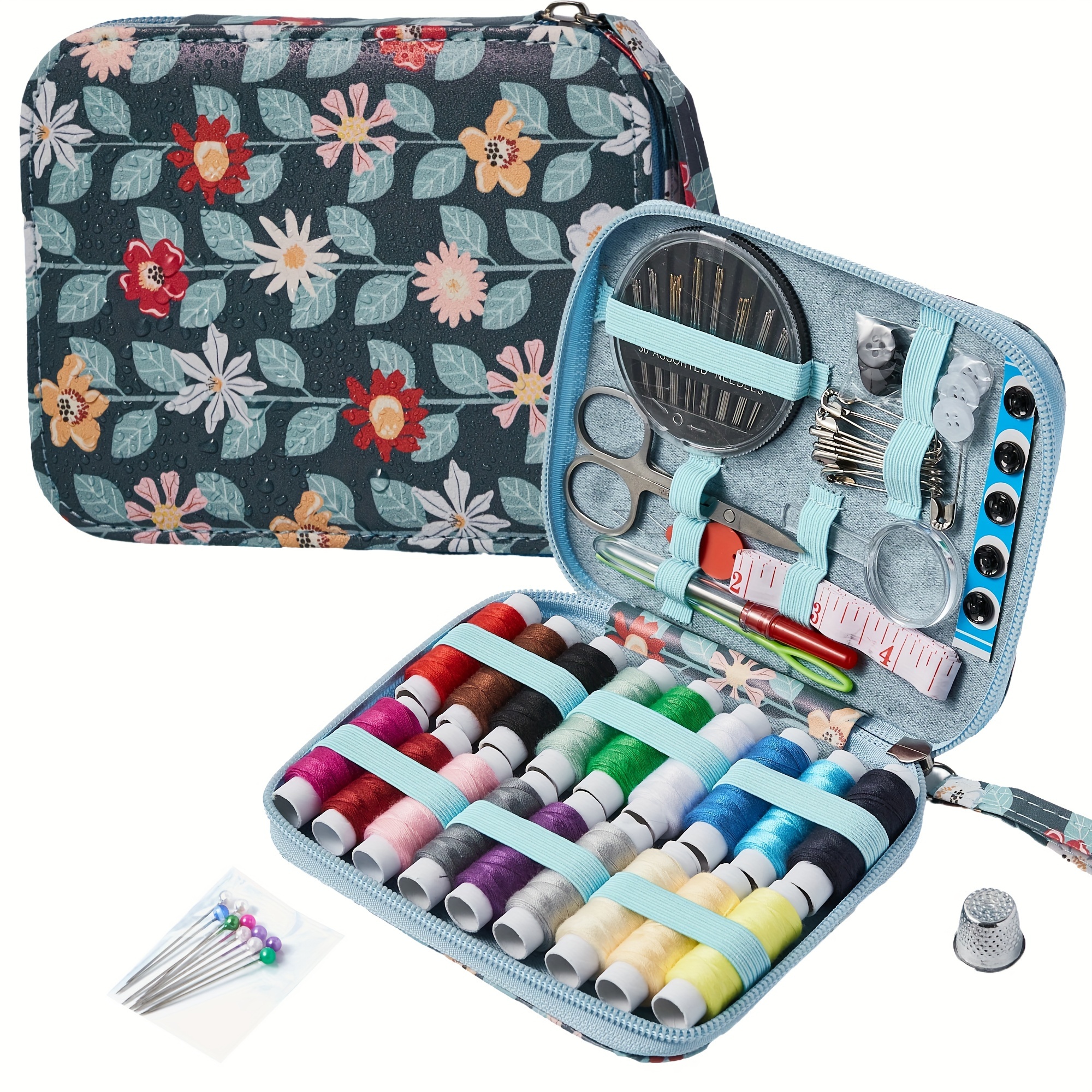 

Sewing Kit Basic, Needle And Thread Kit With 87pcs Sewing Supplies And Accessories For Adults, Beginner, Home, Travel, Emergency Including Scissors, Measure Tape, Needle Threader And More